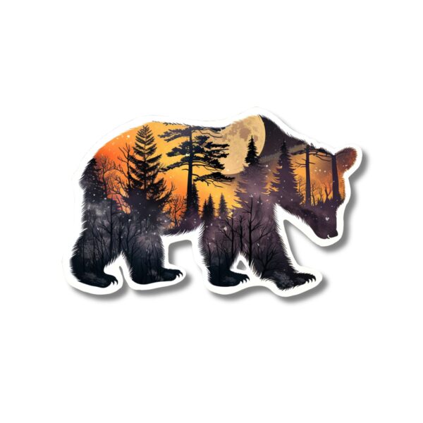 Autumn Bear sticker. These stickers are made with printable vinyl with a vinyl top coat that is scratch-resistant and water resistant.