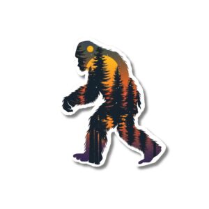 Autumn Bigfoot sticker. These stickers are made with printable vinyl with a vinyl top coat that is scratch-resistant and water resistant.