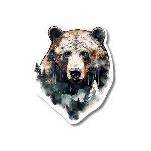 Bear sticker. These stickers are made with printable vinyl with a vinyl top coat that is scratch-resistant and water resistant. Put one on your phone case, laptop, iPad, hard cooler; the possibilities are endless.