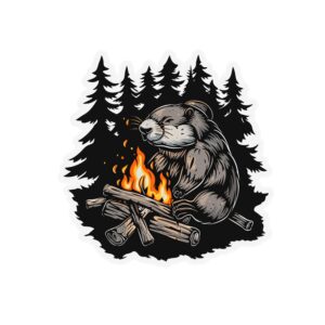 Beaver Fire sticker. These stickers are made with printable vinyl with a vinyl top coat that is scratch-resistant and water resistant. Put one on your phone case, laptop, iPad, hard cooler; the possibilities are endless.