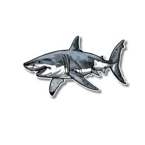 Great White Shark sticker. These stickers are made with printable vinyl with a vinyl top coat that is scratch-resistant and water resistant.