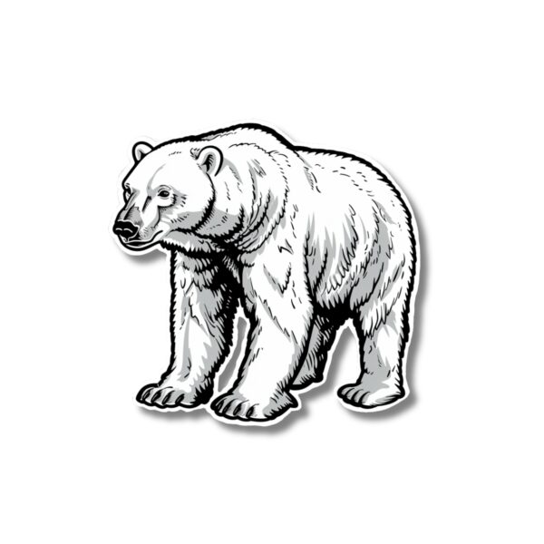 Polar Bear sticker. These stickers are made with printable vinyl with a vinyl top coat that is scratch-resistant and water resistant.