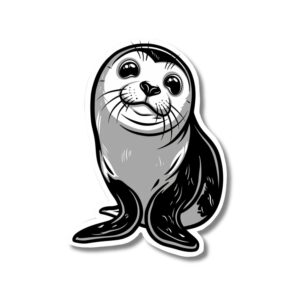 Seal sticker. These stickers are made with printable vinyl with a vinyl top coat that is scratch-resistant and water resistant.