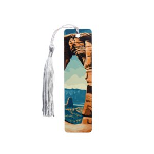 Arches National Park bookmark with rock arch formations.