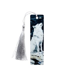 Arctic Wolf Snowy bookmark with wolf in a snowy scene.